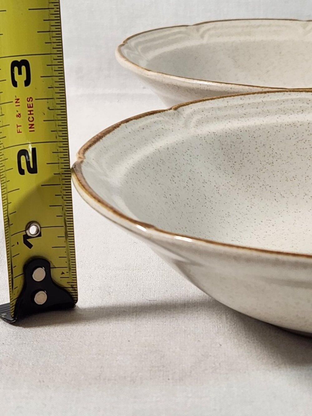 Baroque Hearthside Stoneware Japan 6.5 Inch Cereal Salad Bowls 6 Piece Set Vtg - Picture 10 of 11